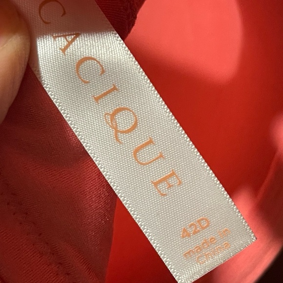 Cacique Striped hot pink  and White bra with lace - Picture 6 of 6